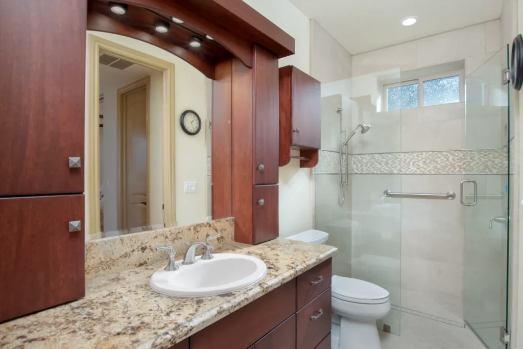 Interior of an ADU bathroom in the Sacramento Area, built by ESI Builders & Remodelers.